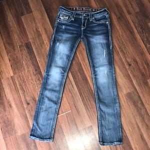 Rock Revival straight leg jeans size 27; inseam 32”